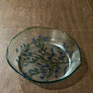 Handcrafted Floral Glass Bowl